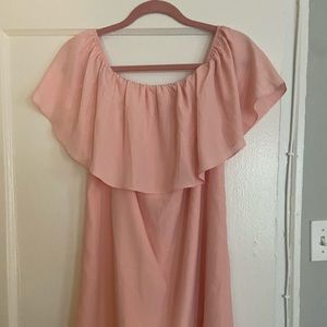 Pink Off-the-Shoulder Dress
